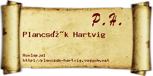 Plancsák Hartvig névjegykártya